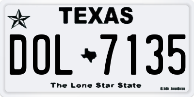 TX license plate DOL7135