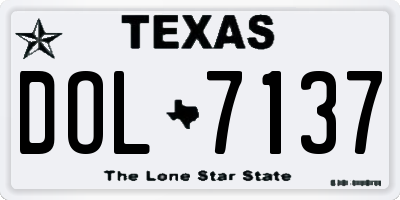 TX license plate DOL7137