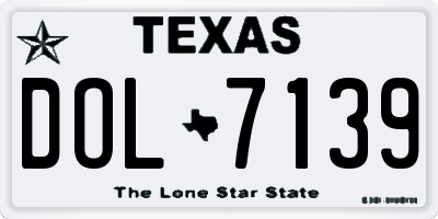 TX license plate DOL7139