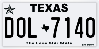 TX license plate DOL7140