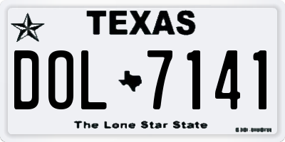 TX license plate DOL7141