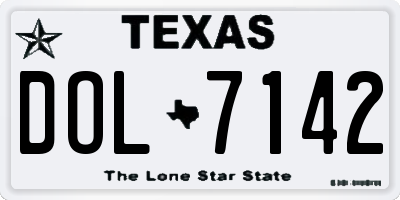 TX license plate DOL7142
