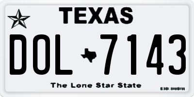 TX license plate DOL7143