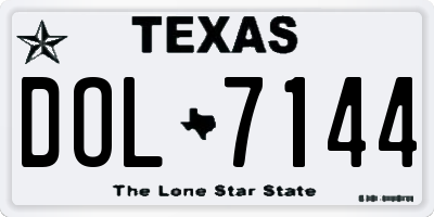 TX license plate DOL7144