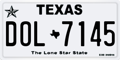TX license plate DOL7145