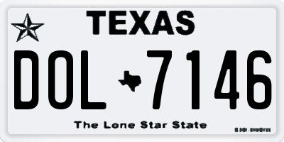 TX license plate DOL7146
