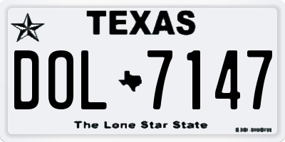 TX license plate DOL7147