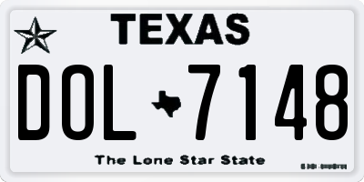 TX license plate DOL7148