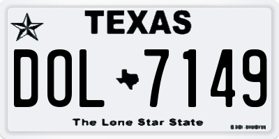 TX license plate DOL7149