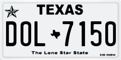 TX license plate DOL7150
