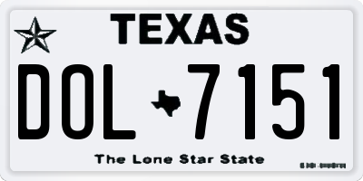 TX license plate DOL7151