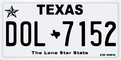 TX license plate DOL7152