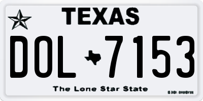 TX license plate DOL7153