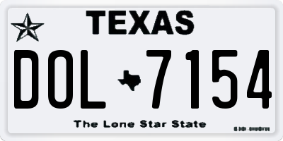 TX license plate DOL7154