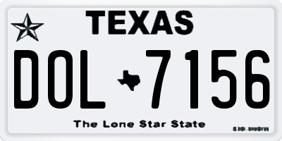 TX license plate DOL7156