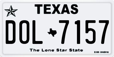 TX license plate DOL7157