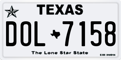 TX license plate DOL7158