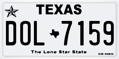 TX license plate DOL7159
