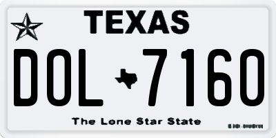 TX license plate DOL7160