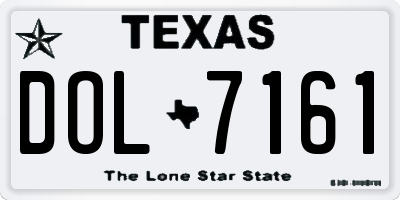 TX license plate DOL7161