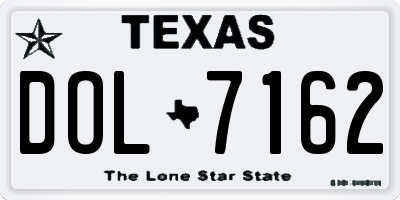 TX license plate DOL7162