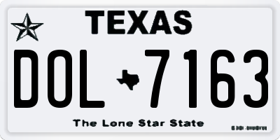 TX license plate DOL7163