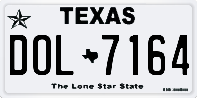 TX license plate DOL7164