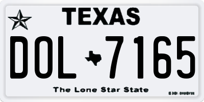 TX license plate DOL7165