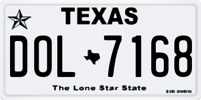 TX license plate DOL7168