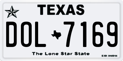 TX license plate DOL7169