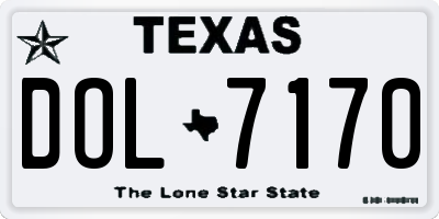 TX license plate DOL7170