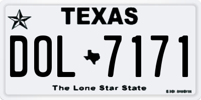TX license plate DOL7171