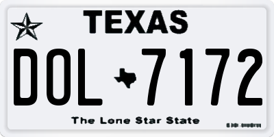 TX license plate DOL7172