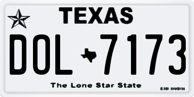 TX license plate DOL7173