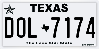 TX license plate DOL7174