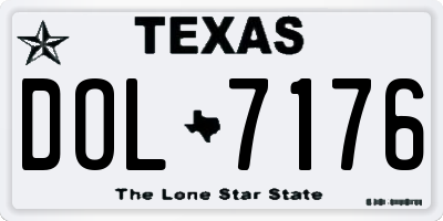 TX license plate DOL7176
