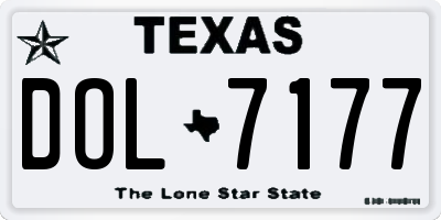 TX license plate DOL7177