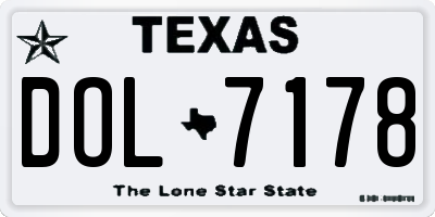 TX license plate DOL7178