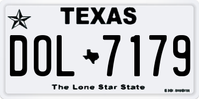 TX license plate DOL7179