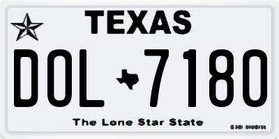 TX license plate DOL7180