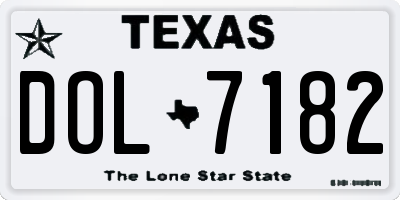 TX license plate DOL7182