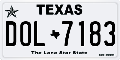 TX license plate DOL7183