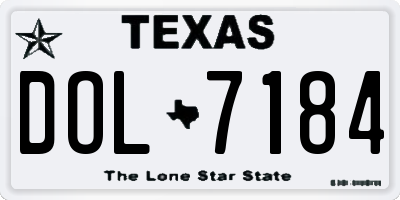 TX license plate DOL7184