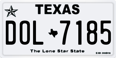 TX license plate DOL7185