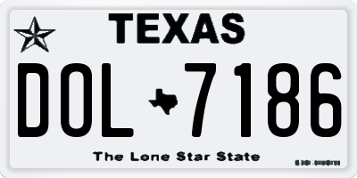 TX license plate DOL7186
