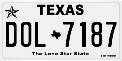 TX license plate DOL7187