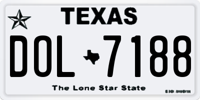 TX license plate DOL7188