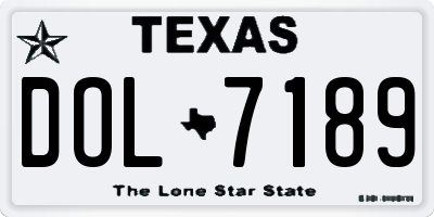TX license plate DOL7189