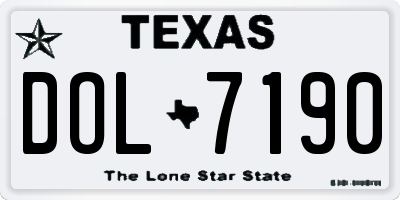 TX license plate DOL7190