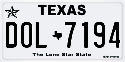 TX license plate DOL7194